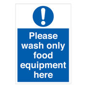 Wash Food Equipment Sign